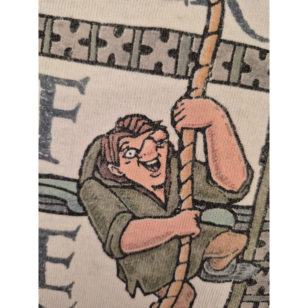 Vintage Disney Store Hunchback of Notre Dame Graphic T-Shirt Mens XXL Cream 90s - Picture 8 of 16